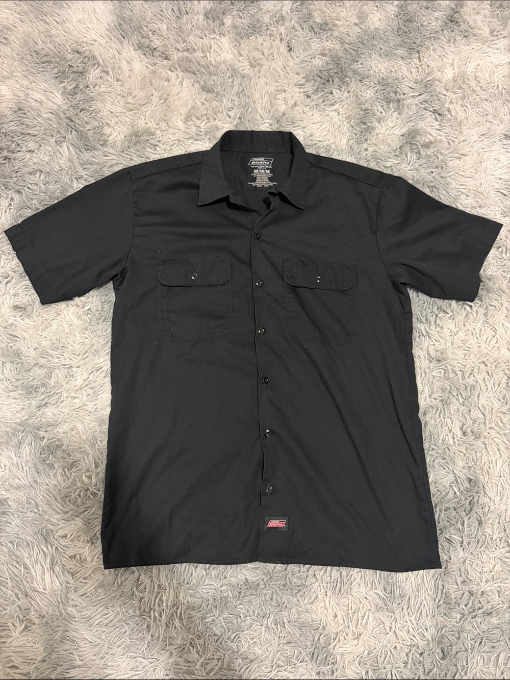 Dickies TempControl Cooling Black Work Shirt Medium button down
